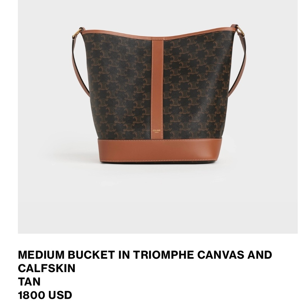 MEDIUM BUCKET IN TRIOMPHE CANVAS AND CALFSKIN